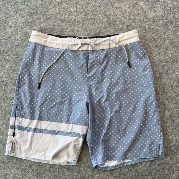 Bylt Basics Coastal Boardshorts Blue And White Polka Dots - Picture 1 of 8